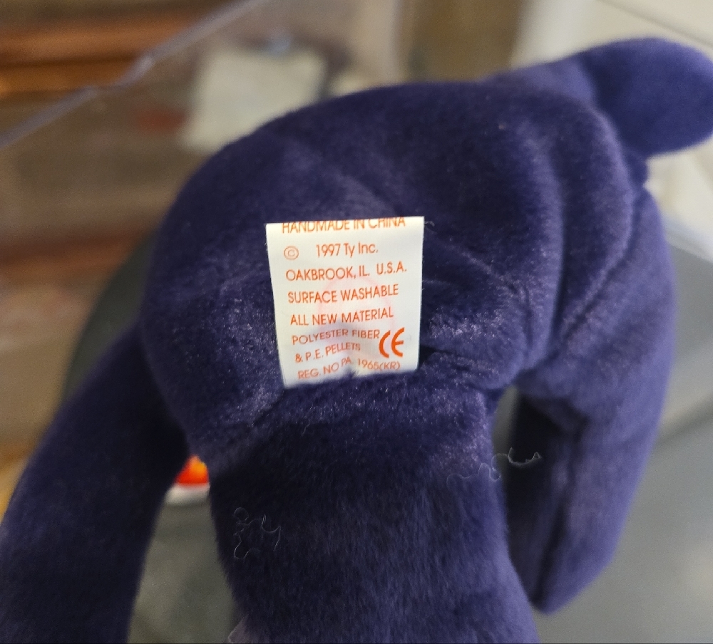 TY Princess Purple Plush Bear w/ Plastic Case Extremely Rare - Picture 10 of 12